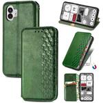 For Nothing Phone 2 Cubic Grid Pressed Magnetic Leather Phone Case(Green)