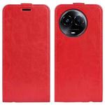 For Realme 11X R64 Texture Single Vertical Flip Leather Phone Case(Red)