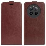 For Realme 12+ 5G R64 Texture Single Vertical Flip Leather Phone Case(Brown)