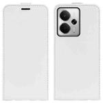 For Realme 14 5G R64 Texture Single Vertical Flip Leather Phone Case(White)