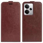 For Realme 14 5G R64 Texture Single Vertical Flip Leather Phone Case(Brown)