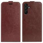 For Samsung Galaxy M15 5G R64 Texture Vertical Flip Leather Phone Case(Brown)