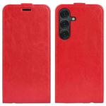 For Samsung Galaxy S25+ 5G R64 Texture Vertical Flip Leather Phone Case(Red)