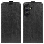 For Samsung Galaxy S25 Ultra 5G R64 Texture Vertical Flip Leather Phone Case(Black)