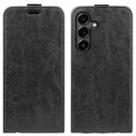 For Samsung Galaxy S25 FE 5G R64 Texture Single Vertical Flip Leather Phone Case(Black)