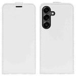 For Samsung Galaxy S25 FE 5G R64 Texture Single Vertical Flip Leather Phone Case(White)