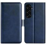 For Samsung Galaxy S23 FE 5G Dual-side Magnetic Buckle Horizontal Flip Leather Phone Case(Dark Blue)