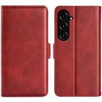 For Samsung Galaxy S23 FE 5G Dual-side Magnetic Buckle Horizontal Flip Leather Phone Case(Red)
