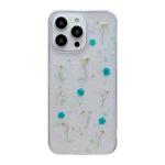 For iPhone 15 Pro Max Gypsophila Flowers Pattern TPU Protective Phone Case(Green)