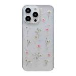 For iPhone 15 Pro Gypsophila Flowers Pattern TPU Protective Phone Case(Pink)