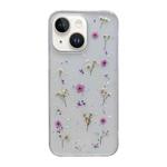For iPhone 15 Gypsophila Flowers Pattern TPU Protective Phone Case(Purple)