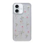 For iPhone 16 Gypsophila Flowers Pattern TPU Protective Phone Case(Pink)