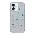 For iPhone 16 Gypsophila Flowers Pattern TPU Protective Phone Case(Green)