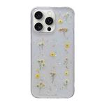 For iPhone 16 Pro Gypsophila Flowers Pattern TPU Protective Phone Case(Yellow)