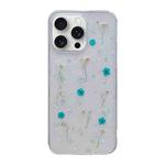 For iPhone 16 Pro Gypsophila Flowers Pattern TPU Protective Phone Case(Green)