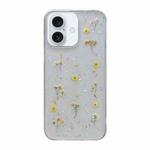 For iPhone 16 Plus Gypsophila Flowers Pattern TPU Protective Phone Case(Yellow)