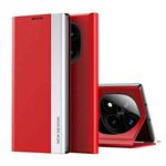 For Xiaomi Redmi Note 14 Pro+ 5G Side Electroplated Adsorption Leather Phone Case(Red)