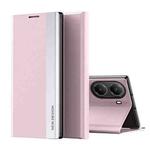 For Xiaomi Poco X7 Pro Side Electroplated Adsorption Leather Phone Case(Pink)