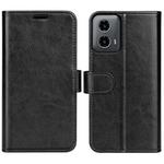 For Motorola Moto G34 R64 Texture Horizontal Flip Leather Phone Case(Black)