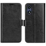 For Motorola Moto G Play 2024 R64 Texture Horizontal Flip Leather Phone Case(Black)