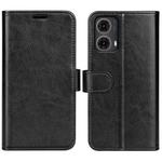 For Motorola Moto G85 5G R64 Texture Horizontal Flip Leather Phone Case(Black)