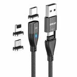 ENKAY 6-in-1 PD100W USB-A / Type-C to Type-C / 8 Pin / Micro USB Magnetic Fast Charging Cable, Cable Length:2m(Black)