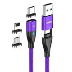 ENKAY 6-in-1 PD100W USB-A / Type-C to Type-C / 8 Pin / Micro USB Magnetic Fast Charging Cable, Cable Length:2m(Purple)