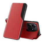 For Redmi Note 14 4G 163.25mm Attraction Flip Holder Leather Phone Case(Red)