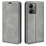 For Motorola Moto G14 Retro-skin Magnetic Suction Leather Phone Case(Grey)