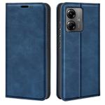 For Motorola Moto G14 Retro-skin Magnetic Suction Leather Phone Case(Dark Blue)