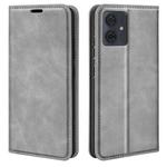 For Motorola Moto G54 Retro-skin Magnetic Suction Leather Phone Case(Grey)