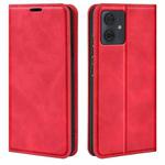 For Motorola Moto G54 Retro-skin Magnetic Suction Leather Phone Case(Red)