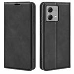 For Motorola Moto G84 Retro-skin Magnetic Suction Leather Phone Case(Black)