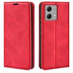 For Motorola Moto G84 Retro-skin Magnetic Suction Leather Phone Case(Red)