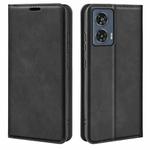 For Motorola Edge 50 Fusion Retro-skin Magnetic Suction Leather Phone Case(Black)