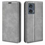 For Motorola Edge 50 Fusion Retro-skin Magnetic Suction Leather Phone Case(Grey)