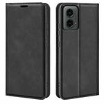 For Motorola Moto G 5G 2024 Retro-skin Magnetic Suction Leather Phone Case(Black)