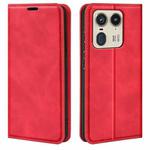 For Motorola Edge 50 Ultra Retro-skin Magnetic Suction Leather Phone Case(Red)