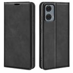 For Motorola Moto G24 Power Retro-skin Magnetic Suction Leather Phone Case(Black)