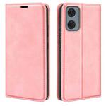 For Motorola Moto G24 Power Retro-skin Magnetic Suction Leather Phone Case(Pink)