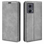 For Motorola Edge 5G 2024 Retro-skin Magnetic Suction Leather Phone Case(Grey)