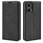 For Motorola Moto G85 5G Retro-skin Magnetic Suction Leather Phone Case(Black)