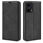 For Motorola Moto G35 5G Retro-skin Magnetic Suction Leather Phone Case(Black)