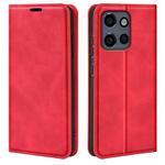 For Motorola Moto Edge 50 Neo 5G Retro-skin Magnetic Suction Leather Phone Case(Red)