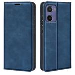 For Motorola Moto E15 Retro-skin Magnetic Suction Leather Phone Case(Dark Blue)