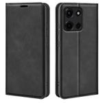 For Motorola Moto G 5G 2025 Retro-skin Magnetic Suction Leather Phone Case(Black)