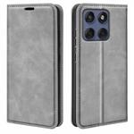 For Motorola Moto Edge 60 Fusion Retro-skin Magnetic Suction Leather Phone Case(Grey)