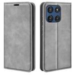 For Motorola Moto G Stylus 5G 2025 Retro-skin Magnetic Suction Leather Phone Case(Grey)