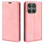For Motorola Edge 60 Pro Retro-skin Magnetic Suction Leather Phone Case(Pink)