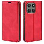 For Motorola Edge 60 Pro Retro-skin Magnetic Suction Leather Phone Case(Red)